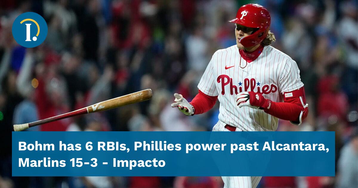 Bohm Has 6 RBIs, Phillies Power Past Alcantara, Marlins 15-3